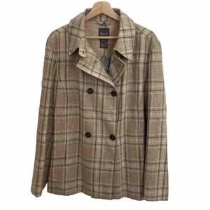 Faconnable 90% Cashmere 10% Goat Hair Button Coat Jacket Size 14 NWT Italy Made